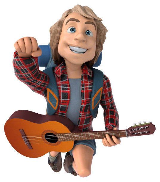 男人独自旅行背包客- 3D插图图片下载