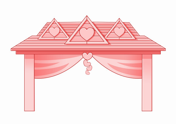 设计入口拱门爱心在白色的背景图片下载