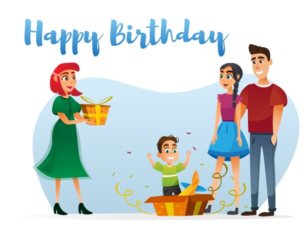 可爱的男孩在他的生日打开飞机礼物。图片下载