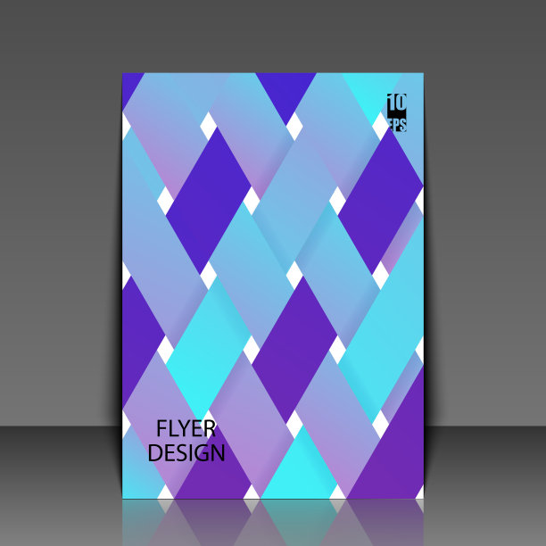 彩色抽象三维条纹背景。传单模板。Eps10矢量图图片下载