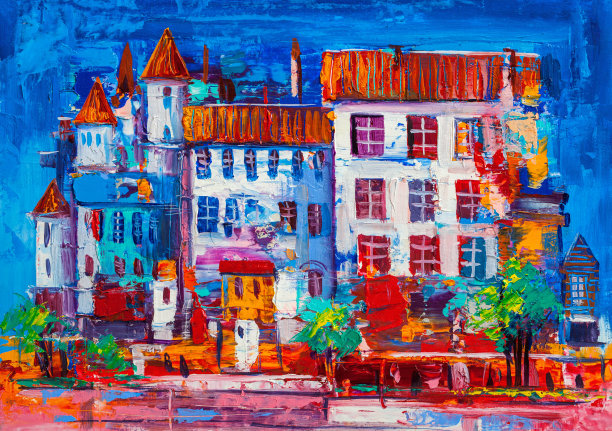 有树的老宅第。图片下载