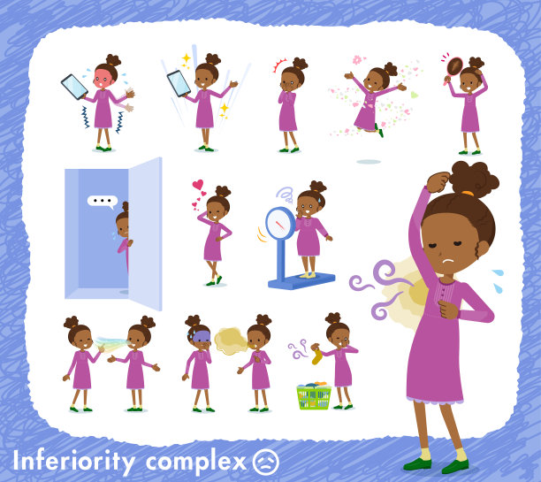 扁平型卷发女孩黑色情结图片下载