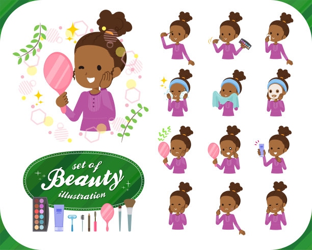 扁型卷发女孩黑美人图片下载