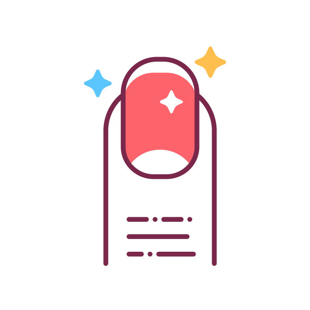 指甲颜色线图标。指甲服务。美容行业。图标为网页，促销图片下载