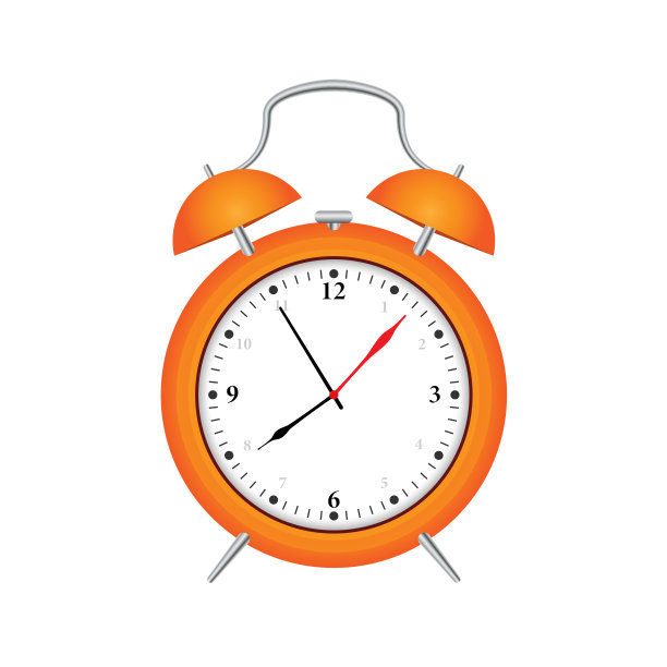 闹钟红色唤醒时间隔离在白色背景。图片下载