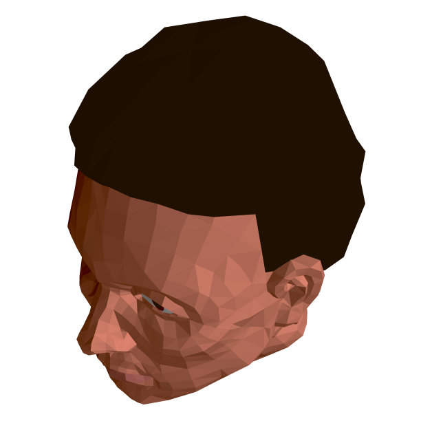 一个老人的头。等距视图。一个多角的头与黑发的男人。3 d。矢量插图。图片下载