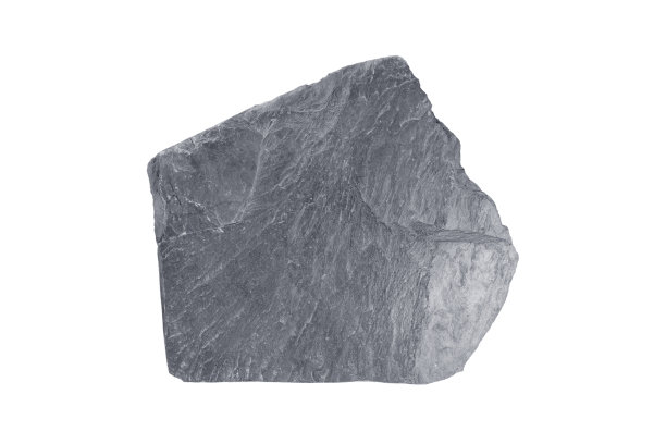 在白色背景上孤立的黑色石板石图片下载