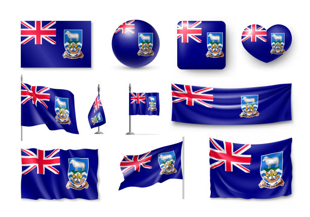 福克兰群岛国家的各种旗帜图片下载