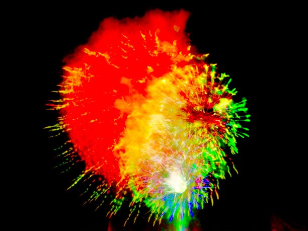 劳动节烟花在夜空中爆炸图片下载