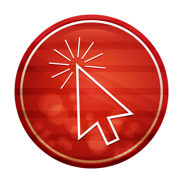 光标单击图标现实的对角线运动红色圆形按钮插图图片下载