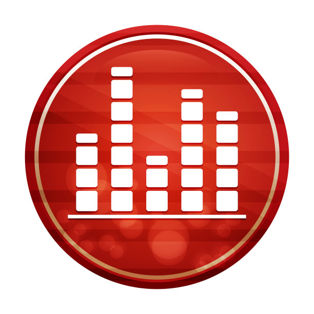 均衡器图标逼真的对角线运动红色圆形按钮插图图片下载