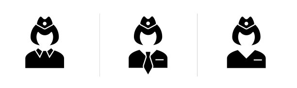 矢量简单图标的一个女人列车长。图片下载