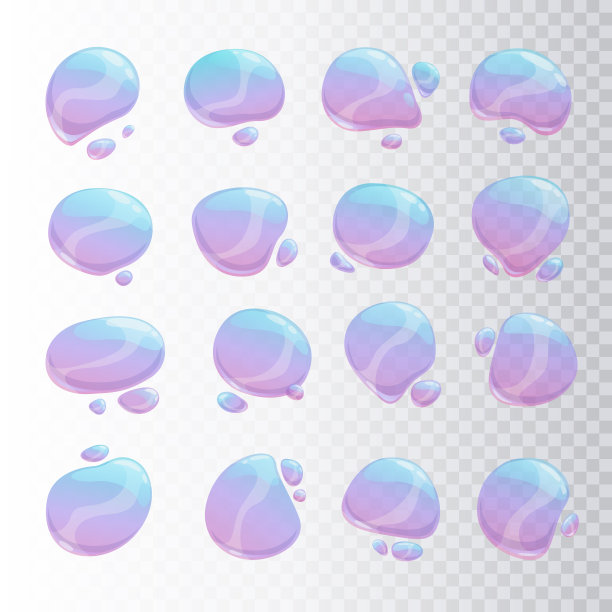 液体卡通blobs集。透明的泡沫收集图片下载