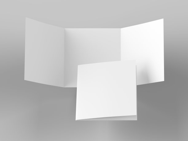 打开方形折叠传单。图片下载