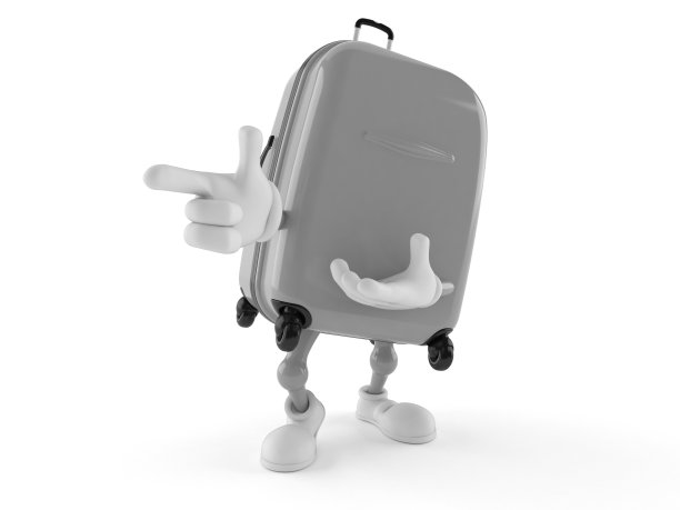 手提箱字符指向手指图片下载