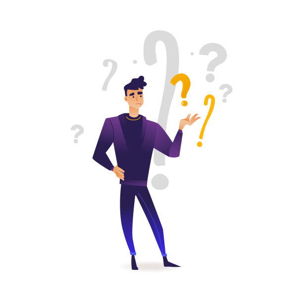 矢量平年轻白种人思考图片下载