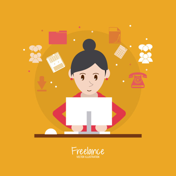 卡通女人和自由设计图片下载