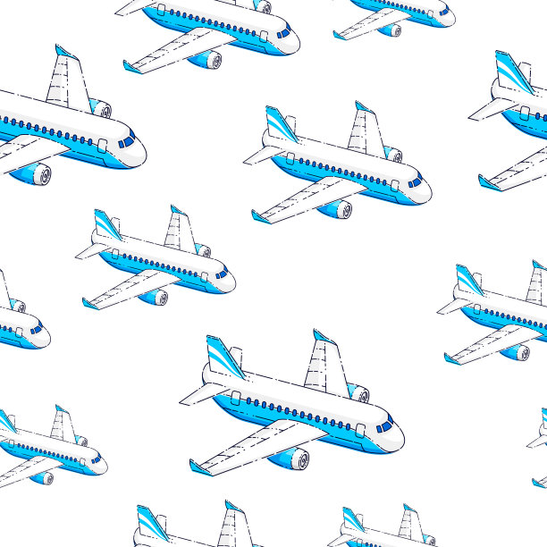 飞机无缝背景，航空公司航空旅行概念，矢量壁纸或网站背景。图片下载