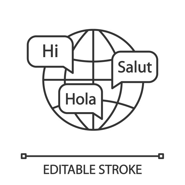 世界语言线性图标图片下载