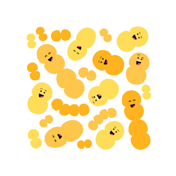 有趣的益生菌家族背景细菌分离白色，肠道和肠道菌群，设置在平坦的风格图片下载