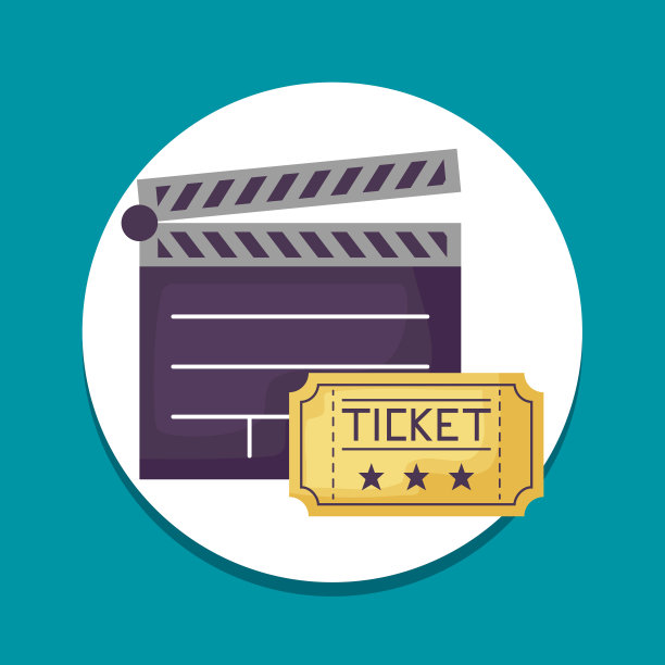 有电影票图标的电影院隔板图片下载