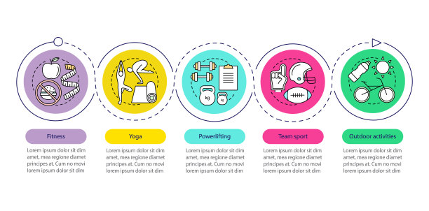 体育活动矢量信息图表模板图片下载