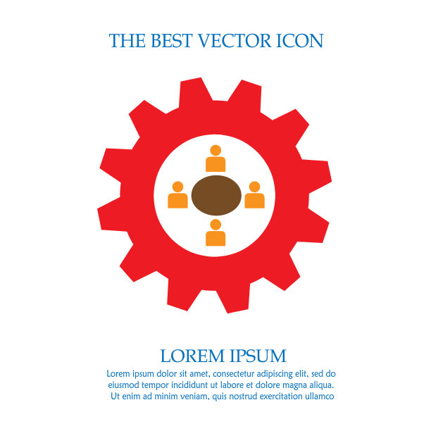 业务会议矢量图标eps 10。人们围着桌子简单的象征。图片下载