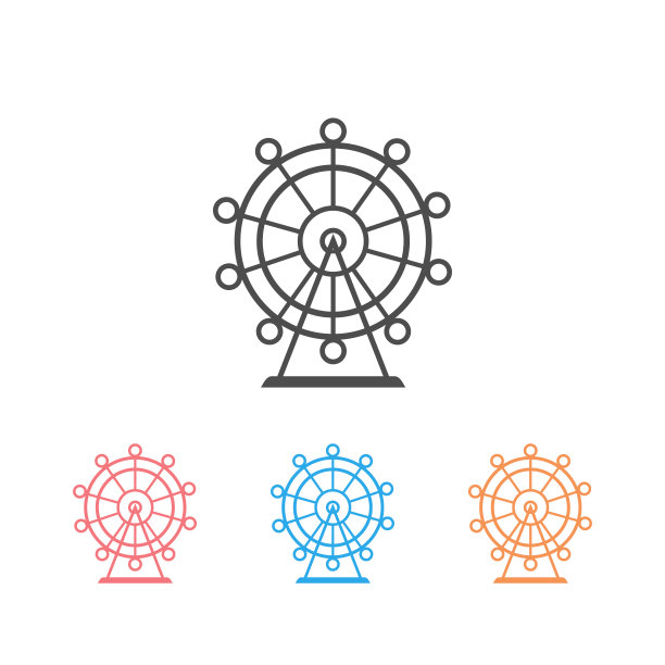 摩天轮矢量图标集图片下载