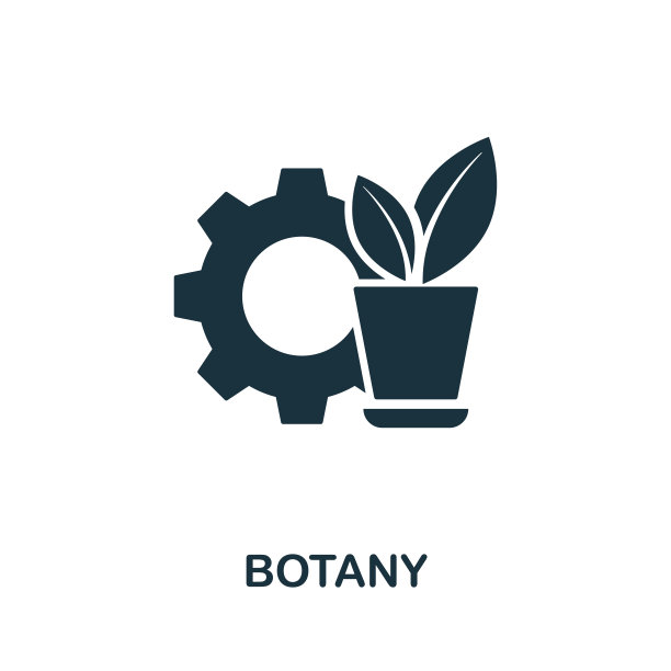 植物学矢量图标符号。来自科学图标收集的创意标志。填充扁平植物图标的电脑和移动图片下载