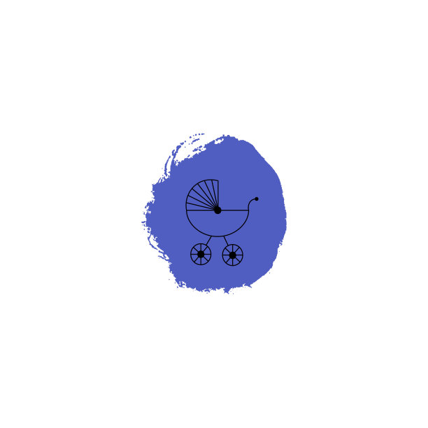 婴儿婴儿车图标孤立的白色背景。矢量插图上的墨点。图片下载