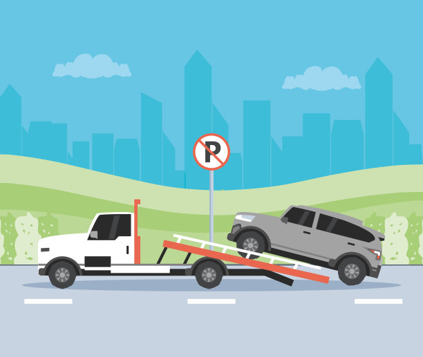 在停车场现场使用起重机图片下载