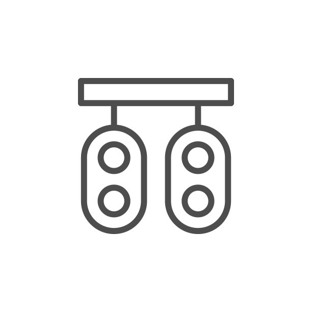 交通信号灯线条轮廓图标图片下载
