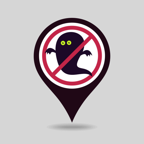 “不”、“禁止”或“停止”的标志。万圣节鬼图标图片下载