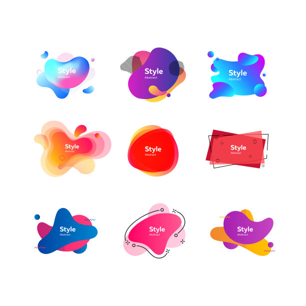 一组生动的抽象几何形状图片下载