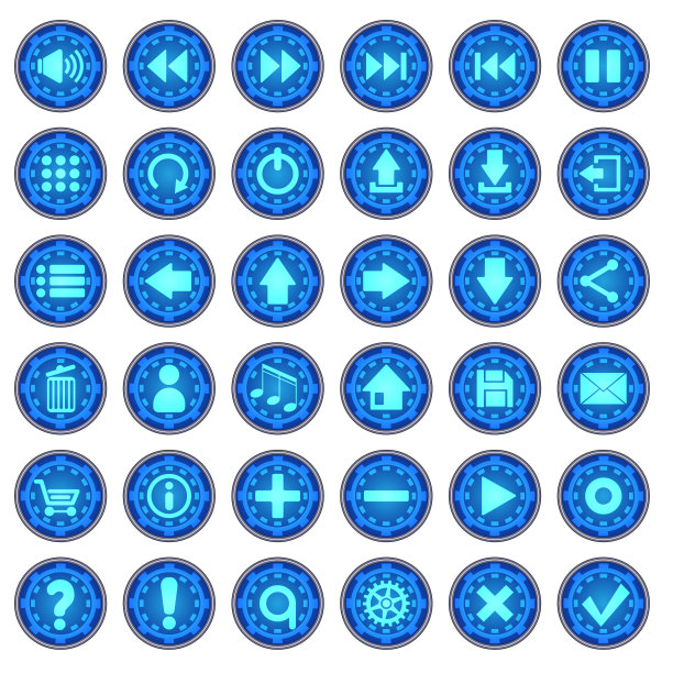 发光的按钮。图片下载