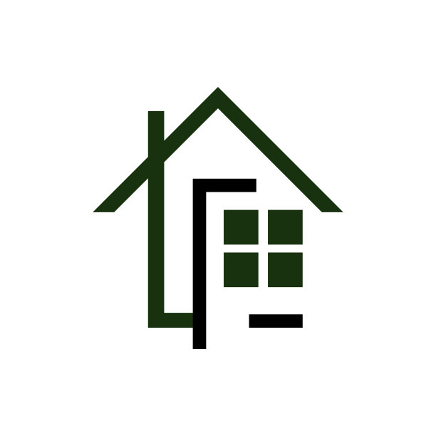 线艺术房地产标志设计矢量符号插图图片下载