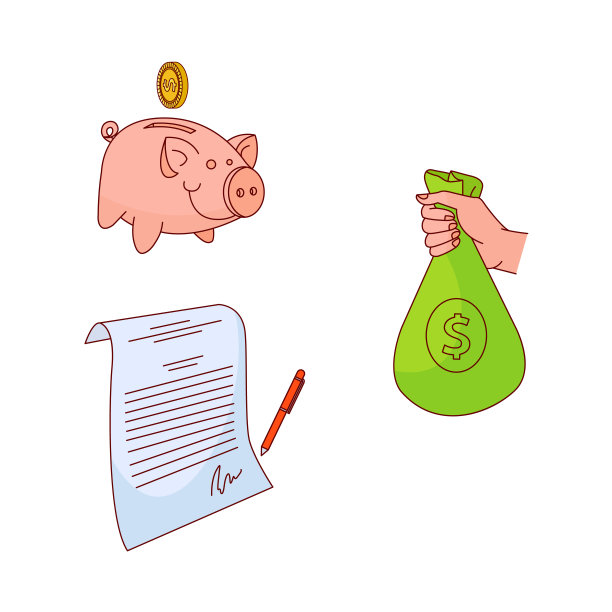 矢量草图企业金融银行货币集图片下载