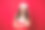 近距离的照片沉思的女孩与长卷曲的发型有想法未来的事件，她的下巴穿着时髦的裙子孤立在红色的背景图片下载