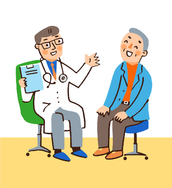 医生和病人微笑着说话图片下载
