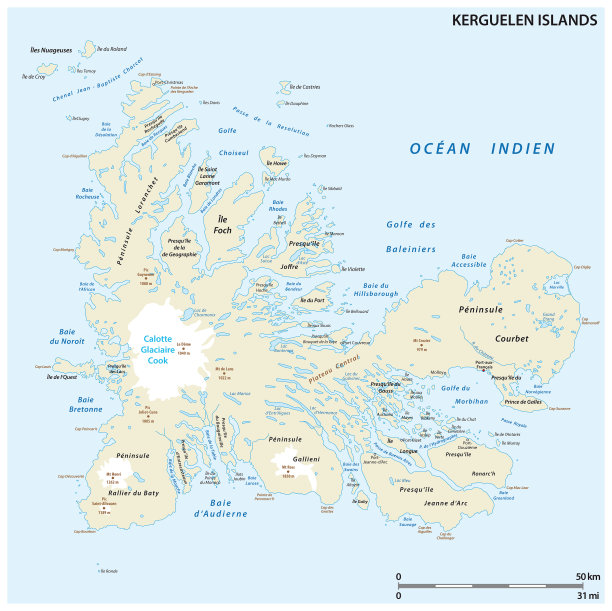 法属凯尔盖朗群岛地图图片下载