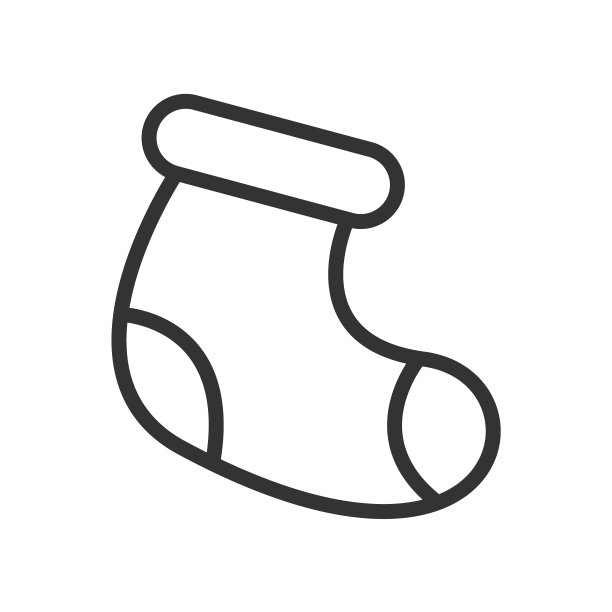 圣诞袜轮廓矢量图标孤立的白色背景。圣诞袜平面图标为网页，移动和用户界面设计。寒假的概念图片下载