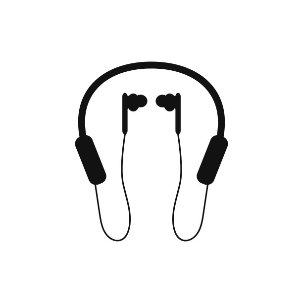 白色背景上带麦克风的蓝牙耳机剪影图片下载
