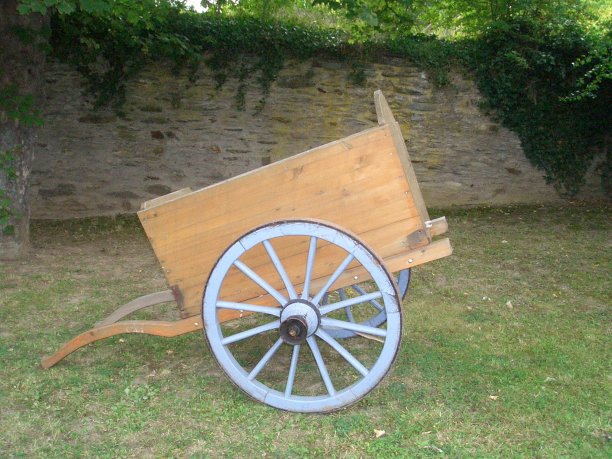 蓝色轮子的马车图片下载