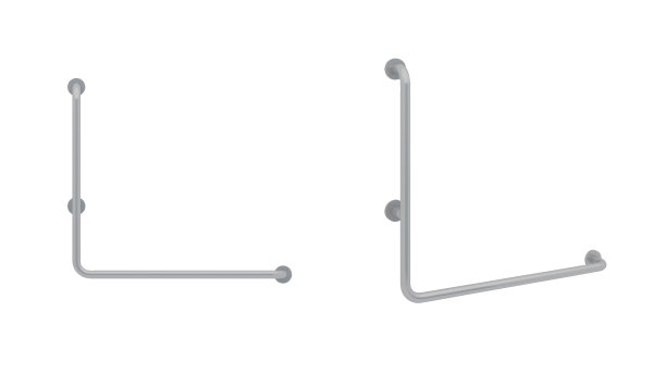 不锈钢l形扶手角落扶手残疾人无障碍浴室安全扶手浴缸厕所厕所防滑在白色背景与剪切路径图片下载