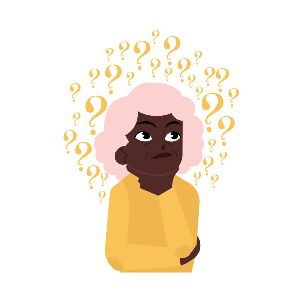 向量平老老黑女人想着图片下载