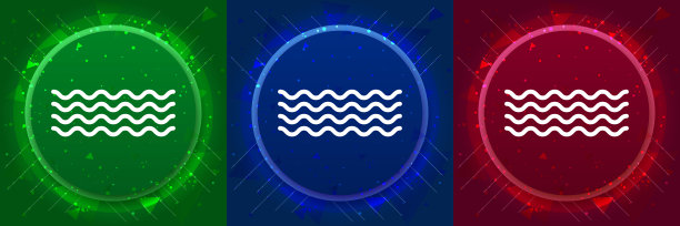 海浪图标优雅现代设计抽象按钮设置插图图片下载