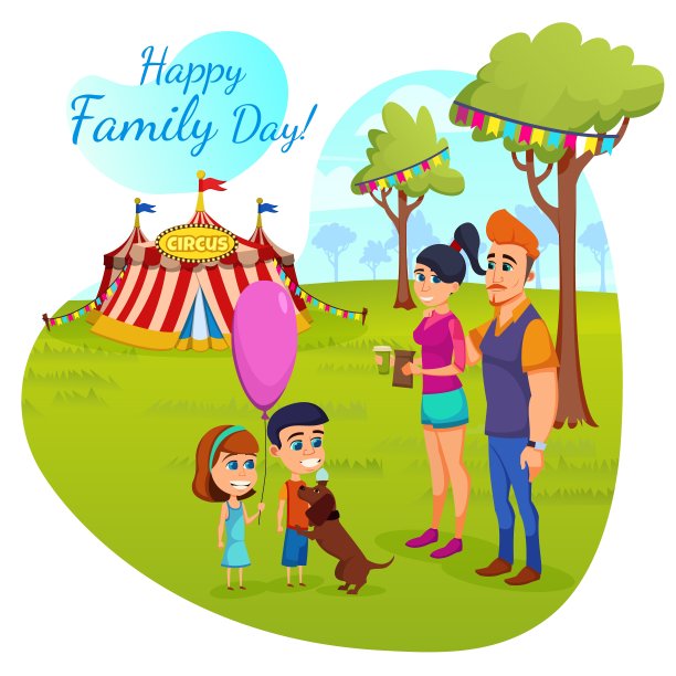 信息传单快乐家庭日字母。图片下载