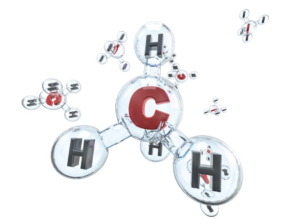 甲烷分子背景，3D渲染图片下载