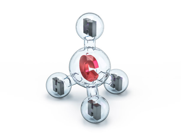 甲烷分子背景，3D渲染图片下载