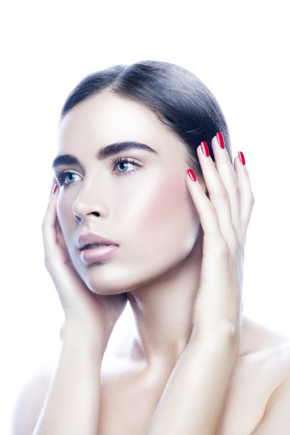 美丽的脸蛋年轻的模特，健康的皮肤图片下载